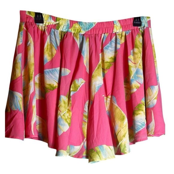 Adrienne Tropical Tendencies Pink and Yellow Flowy Shorts Size 3X NWT 📦 - Picture 2 of 7